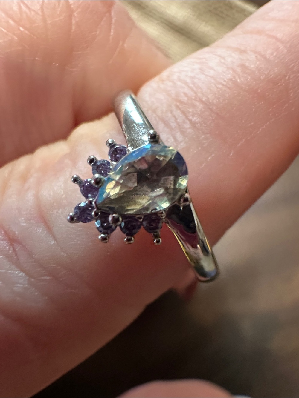 Sterling Silver Mystic Topaz Halo Ring - Pink Accent - Picture 4 of 4